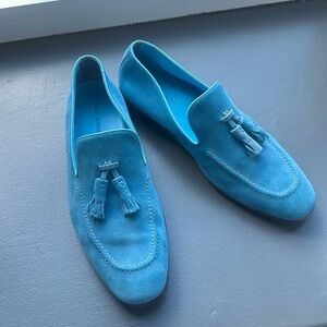 Manolo Blahnik suede Chester loafers